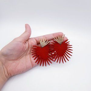 Red and Gold | Coral Urchin Inspired | Statement Earrings | Contemporary | Trend